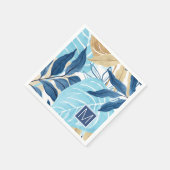 Blaue Jungle-Blätter Serviette (Ecke)