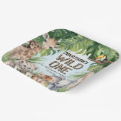Blaue Jungle Tiere Wild One Safari Thema Pappteller (Gewinkelt)