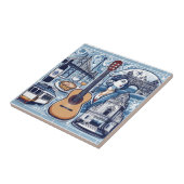 Blaue Kachel über Lissabon und die portugiesische (Seite)