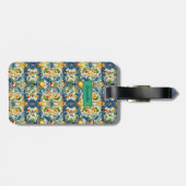 Blaue Kacheln aus sizilianischem Mittelmeer Gepäckanhänger (Rückseite horizontal)