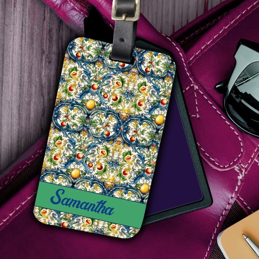 Blaue Kacheln aus sizilianischem Mittelmeer Gepäckanhänger