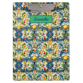 Blaue Kacheln aus sizilianischem Mittelmeer Klemmbrett