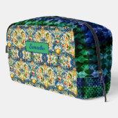 Blaue Kacheln aus sizilianischem Mittelmeer Waschbeutel (Rechte Ecke)