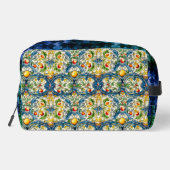 Blaue Kacheln aus sizilianischem Mittelmeer Waschbeutel (Rückseite)