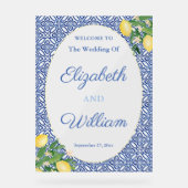 Blaue Kacheln Hochzeitsempfang Zeichen 3 Acrylschild (Vorderseite)