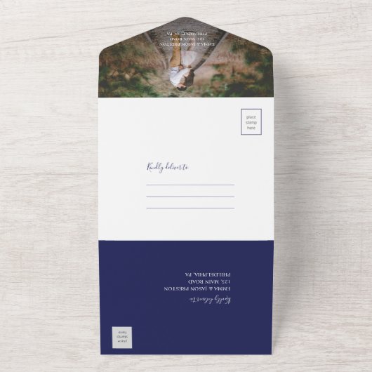 Blaue Kacheln Hochzeitsfeiern Einladung alle in ei (Außenbereich)