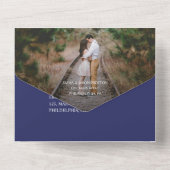 Blaue Kacheln Hochzeitsfeiern Einladung alle in ei (Rückseite)