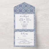 Blaue Kacheln Hochzeitsfeiern Einladung in einem F (Innen Boden)