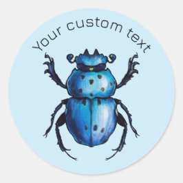 Blaue Käfer - Skarab Art - Insektenlover Entomolog Runder Aufkleber