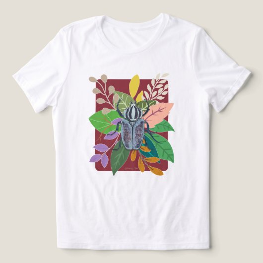 Blaue Käfer-Wasserfarbe Tri-Blend Shirt (Design Vorderseite)