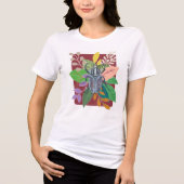 Blaue Käfer-Wasserfarbe Tri-Blend Shirt (Vorderseite)