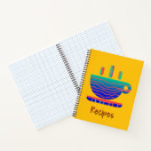 Blaue Kaffeepause Rezepte gelb Notizblock (Innenseite)