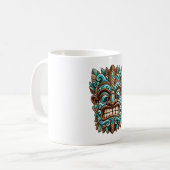 Blaue Kaffeetasse mit geschnitztem Wächter (Vorderseite Links)
