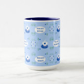 Blaue Kaffeetassen-Affirmationen-Tasse Tasse (Zentrum)