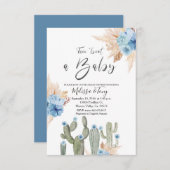 BLAUE Kaktus Taco "über BABY Boy Shower Einladung (Vorne/Hinten)