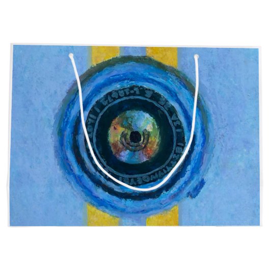 Blaue Kamera Große Geschenktüte (Rückseite)