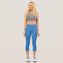 Blaue Kämpfe Capri Leggings