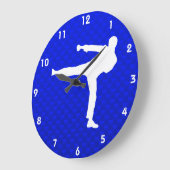 Blaue Kampfkünste Große Wanduhr (Winkel)
