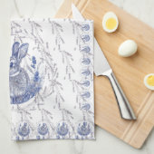 Blaue Kaninchen- und Lavendelhandtücher Geschirrtuch (Viertel Falte)