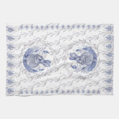 Blaue Kaninchen- und Lavendelhandtücher Geschirrtuch (Horizontal)