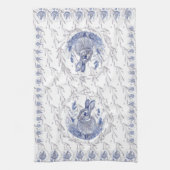 Blaue Kaninchen- und Lavendelhandtücher Geschirrtuch (Vertikal)