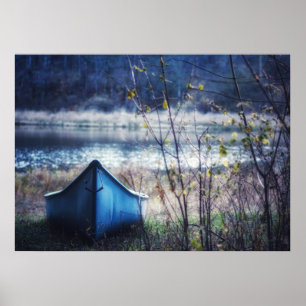 Blaue Kanu-Herbst-Naturfotografie Poster
