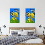 Blaue Kappenschmetterlinge aus Malaysia auf Canna  Bilderwand Sets (Schlafzimmer)