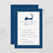 Blaue Kapuze mit Herz | RSVP-Menü Hochzeiten RSVP Karte (Vorne/Hinten)