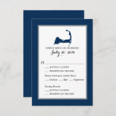 Blaue Kapuze mit Herz | RSVP-Menü Hochzeiten RSVP Karte (Vorne/Hinten)
