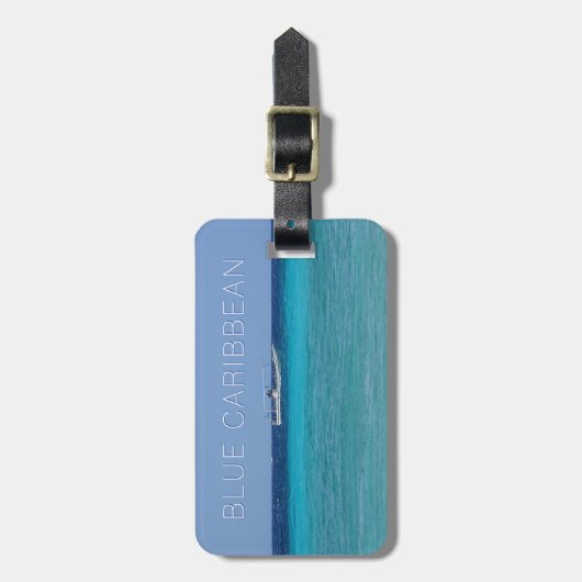 Blaue Karibik (anpassbar) Gepäckanhänger (Vorderseite vertikal)