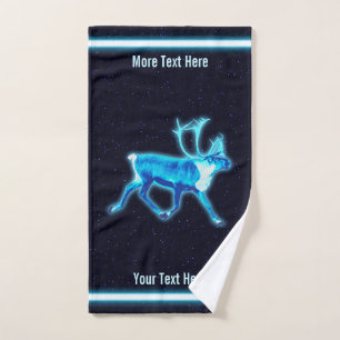 Blaue Karibik (Reindeer) Badhandtuch Set