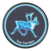 Blaue Karibik (Reindeer) Eishockey Puck (Vorderseite)
