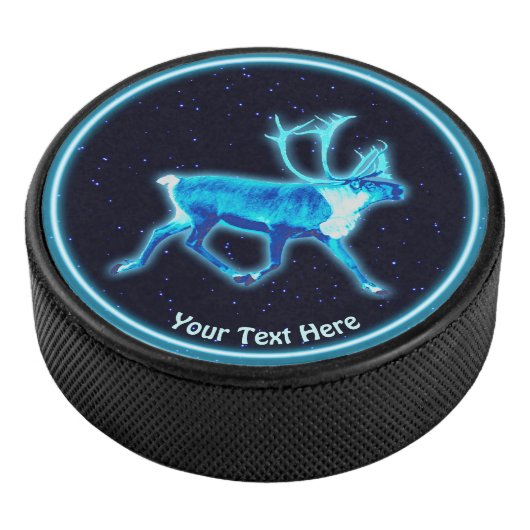 Blaue Karibik (Reindeer) Eishockey Puck (3/4)
