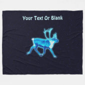 Blaue Karibik (Reindeer) Fleecedecke (Vorderseite (Horizontal))