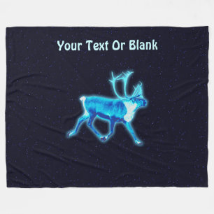 Blaue Karibik (Reindeer) Fleecedecke