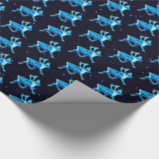 Blaue Karibik (Reindeer) Geschenkpapier (Ecke)