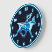 Blaue Karibik (Reindeer) Große Wanduhr (Winkel)