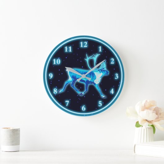 Blaue Karibik (Reindeer) Große Wanduhr (Zuhause)