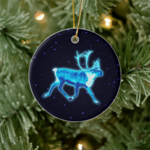 Blaue Karibik (Reindeer) Keramik Ornament