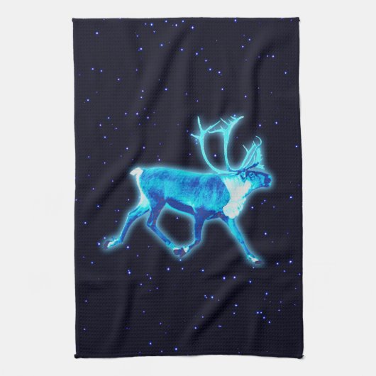 Blaue Karibik (Reindeer) Küchentuch (Vertikal)