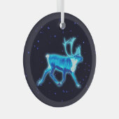 Blaue Karibik (Reindeer) Ornament Aus Glas (Vorderseite Rechts)