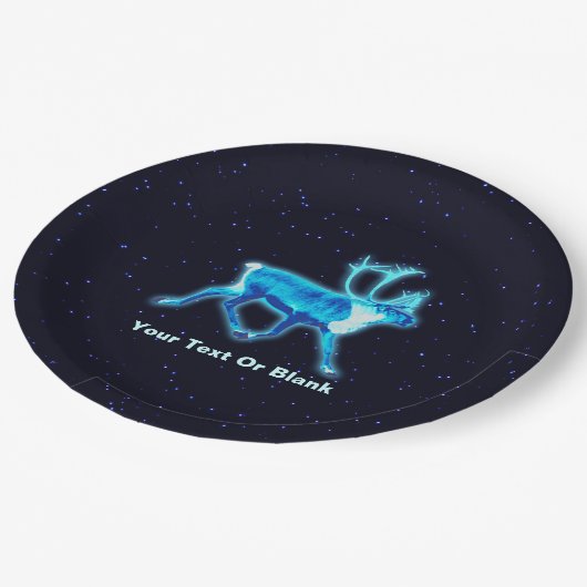 Blaue Karibik (Reindeer) Pappteller (Schrägansicht)