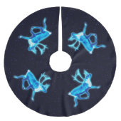 Blaue Karibik (Reindeer) Polyester Weihnachtsbaumdecke (Vorderseite)