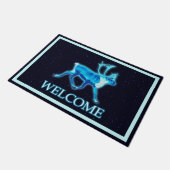 Blaue Karibik (Reindeer) - Willkommen Fußmatte (Schrägansicht)