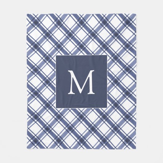 Blaue Karierte Blankette Fleecedecke (Vorderseite)