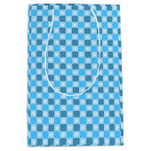 Blaue Karierte Blumendecke Mittlere Geschenktüte (Vorderseite)