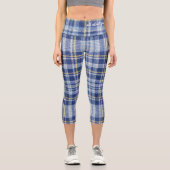 Blaue Karierte Capri-Leggings Capri Leggings (Vorderseite)