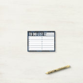 Blaue Karierte Checkliste Post-it Klebezettel (Auf Schreibtisch)