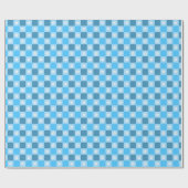 Blaue karierte Floral Geschenkpapier (Flach)