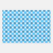 Blaue Karierte Floral Geschenkpapier Set (Vorderseite 2)
